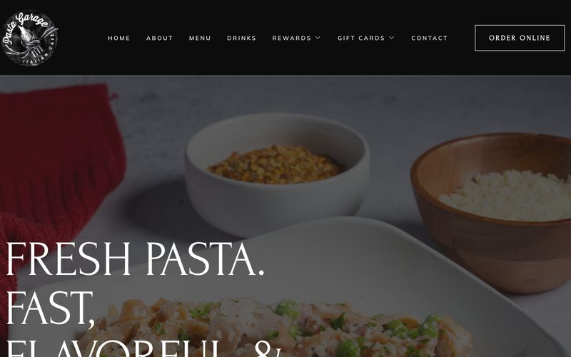 Pasta Garage website